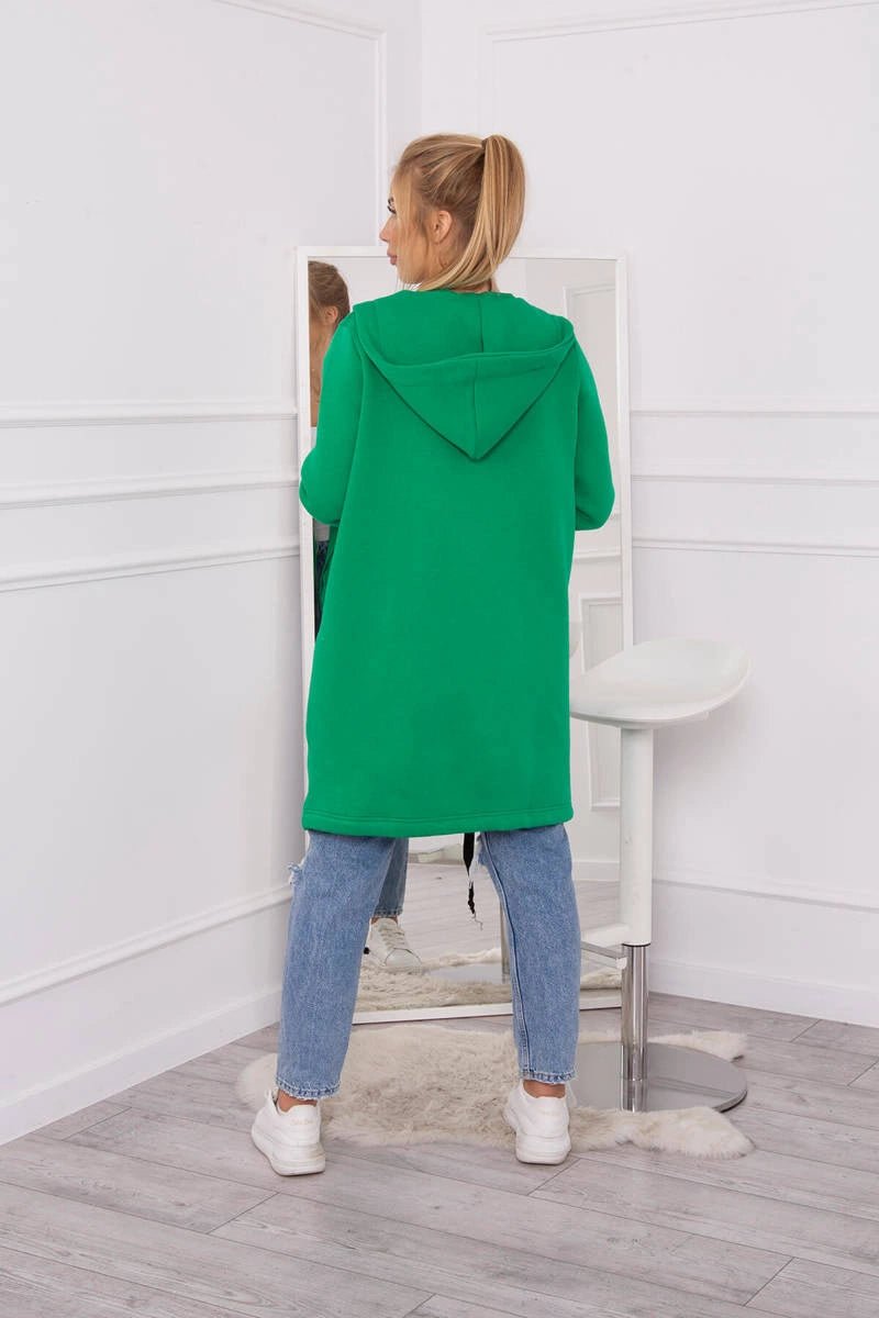 Insulated cardigan with a hood 69413 / – Green цвет / color | Lexline Fashion