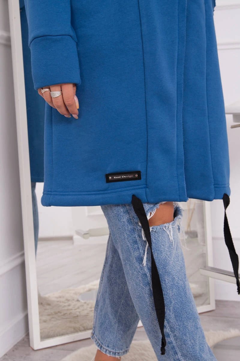 Insulated cardigan with a hood 69413 / – Jeans цвет / color | Lexline Fashion