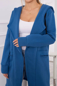 Insulated cardigan with a hood 69413 / – Jeans цвет / color | Lexline Fashion