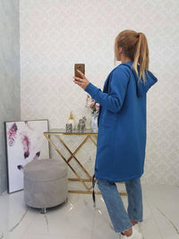 Insulated cardigan with a hood 69413 / – Jeans цвет / color | Lexline Fashion