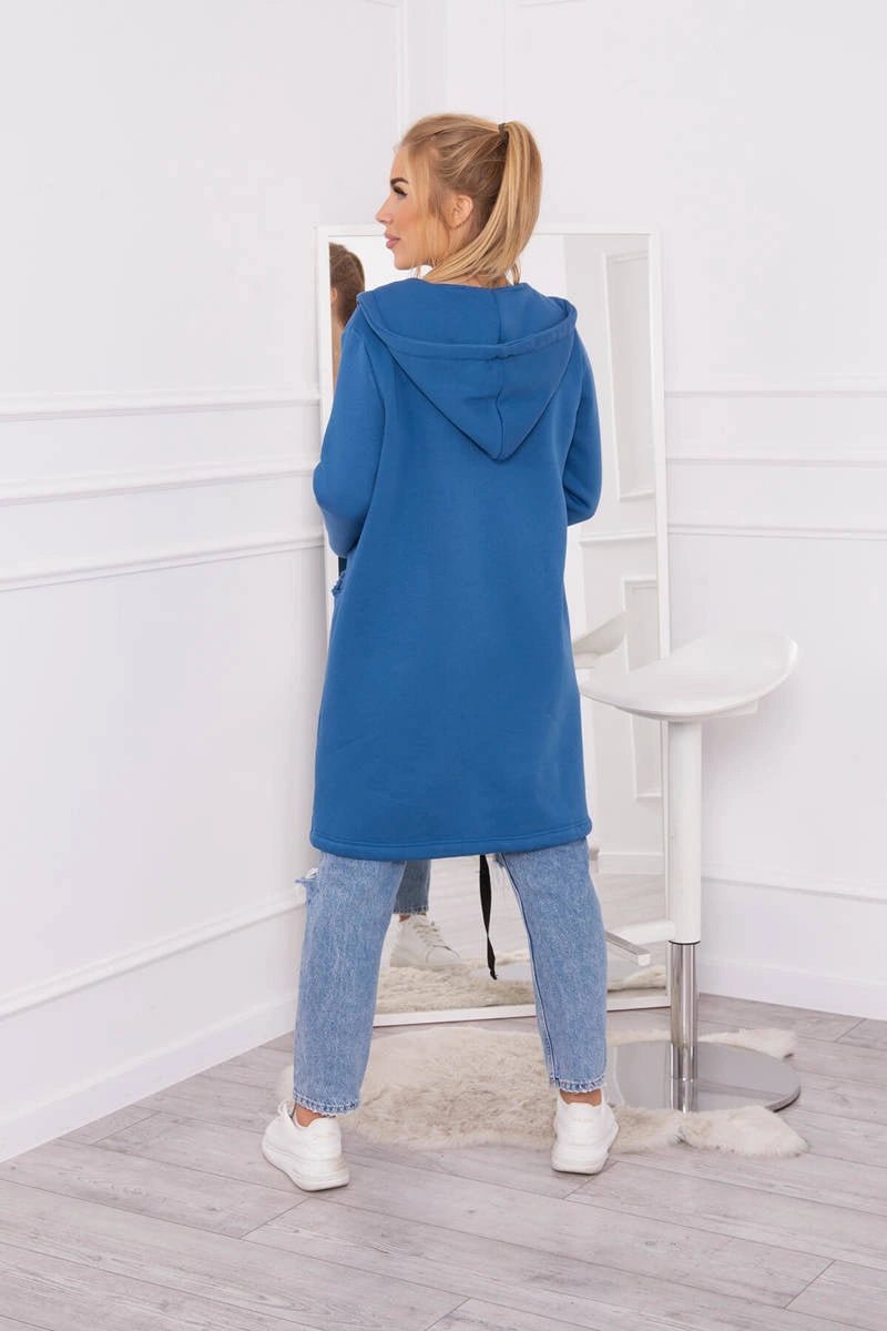 Insulated cardigan with a hood 69413 / – Jeans цвет / color | Lexline Fashion