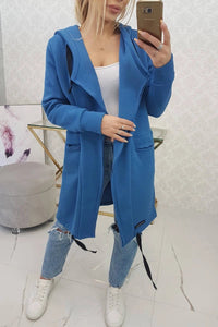 Insulated cardigan with a hood 69413 / – Jeans цвет / color | Lexline Fashion