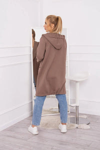 Insulated cardigan with a hood 69413 / – Mocca цвет / color | Lexline Fashion
