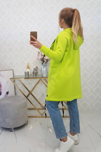 Insulated cardigan with a hood 69413 / – Pistachio цвет / color | Lexline Fashion