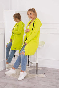 Insulated cardigan with a hood 69413 / – Pistachio цвет / color | Lexline Fashion