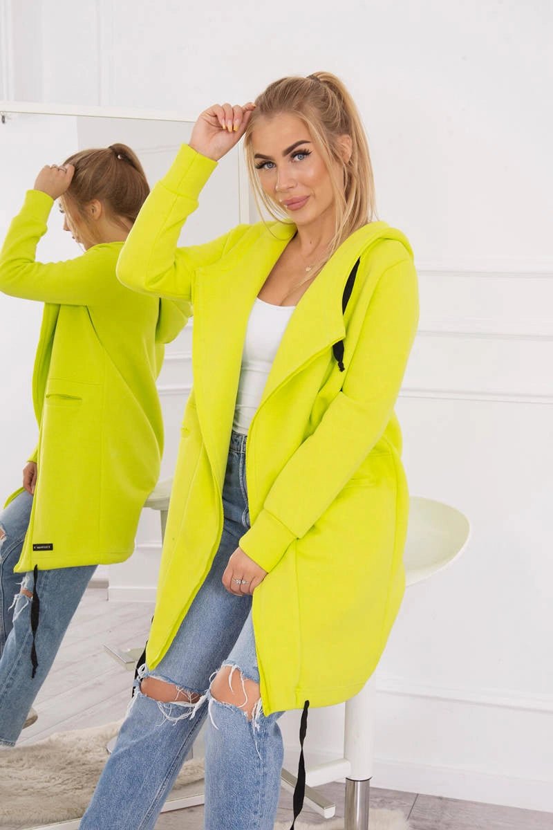 Insulated cardigan with a hood 69413 / – Pistachio цвет / color | Lexline Fashion