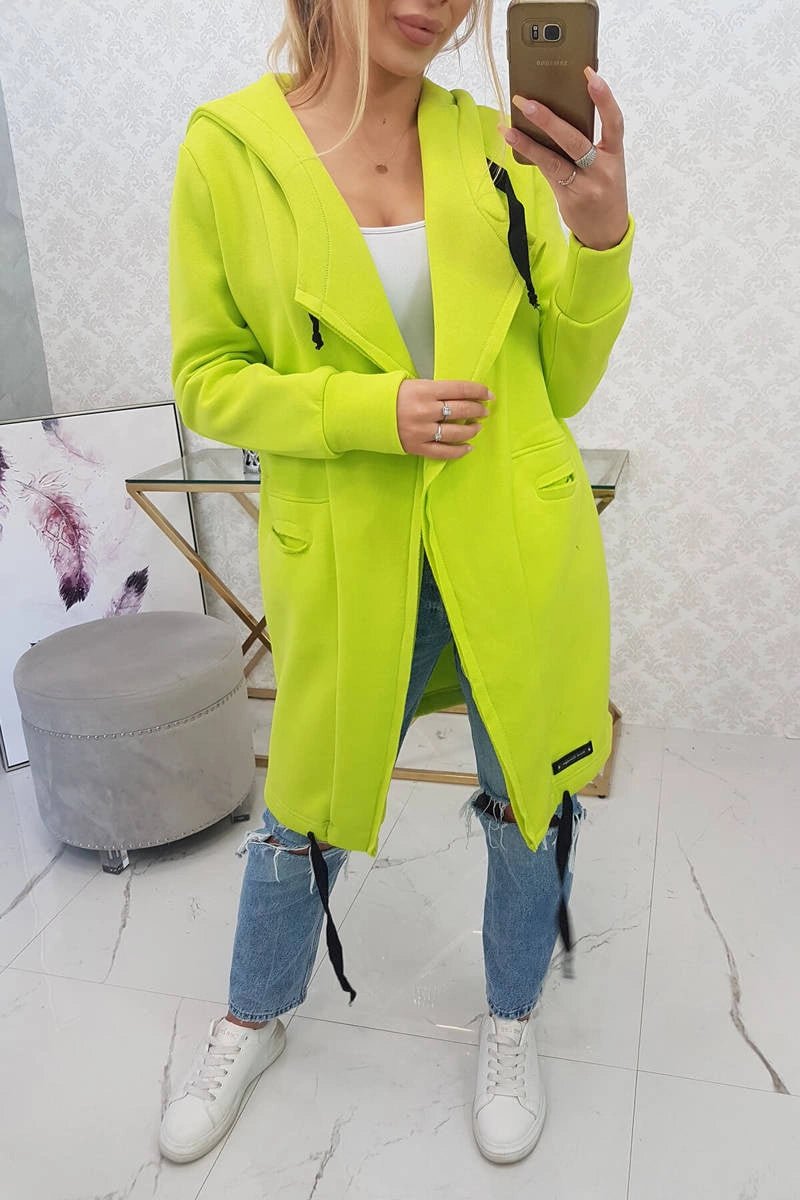 Insulated cardigan with a hood 69413 / – Pistachio цвет / color | Lexline Fashion
