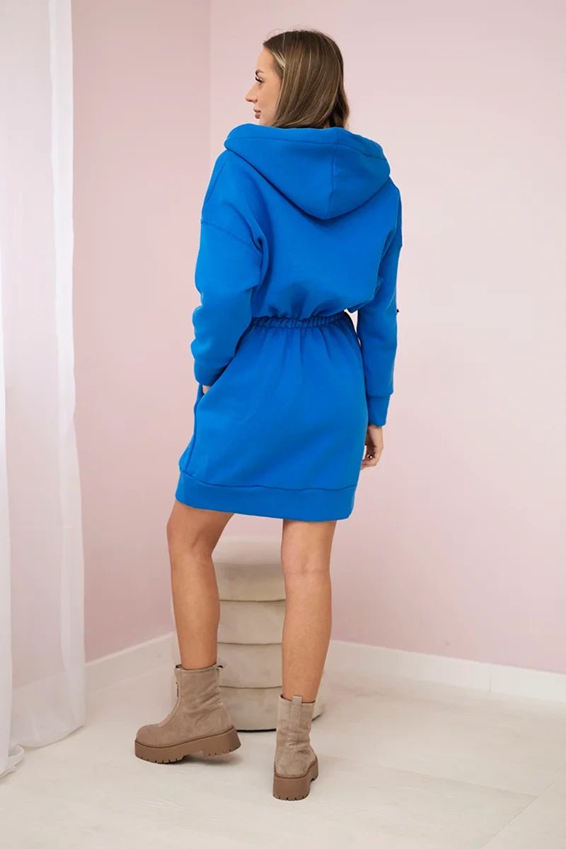 Insulated dress with a hood 68470 / – Blue cornflower цвет / color | Lexline Fashion