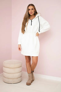Insulated dress with a hood 68470 / – Ecru цвет / color | Lexline Fashion