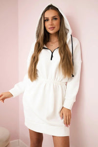Insulated dress with a hood 68470 / – Ecru цвет / color | Lexline Fashion