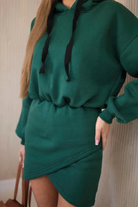 Insulated dress with an envelope bottom 9432 / – Dark || green цвет / color | Lexline Fashion