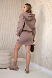 Insulated dress with an envelope bottom 9432 / – Mocca цвет / color | Lexline Fashion