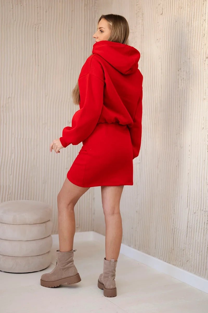 Insulated dress with an envelope bottom 9432 / – Red цвет / color | Lexline Fashion
