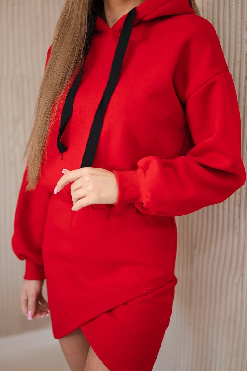 Insulated dress with an envelope bottom 9432 / – Red цвет / color | Lexline Fashion