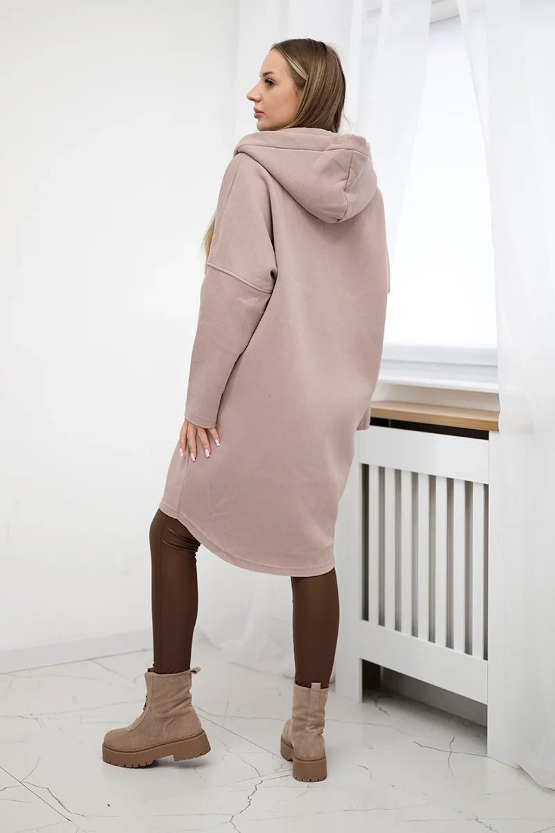 Insulated hoodie with a longer back 68653 / – Beige цвет / color | Lexline Fashion