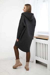 Insulated hoodie with a longer back 68653 / – Graphite цвет / color | Lexline Fashion