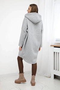Insulated hoodie with a longer back 68653 / – Gray цвет / color | Lexline Fashion