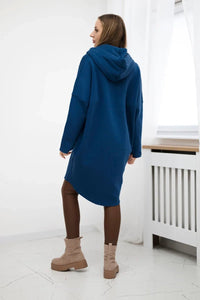 Insulated hoodie with a longer back 68653 / – Jeans цвет / color | Lexline Fashion