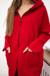 Insulated hoodie with a longer back 68653 / – Red цвет / color | Lexline Fashion