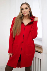 Insulated hoodie with a longer back 68653 / – Red цвет / color | Lexline Fashion