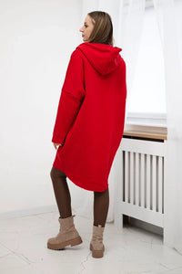 Insulated hoodie with a longer back 68653 / – Red цвет / color | Lexline Fashion