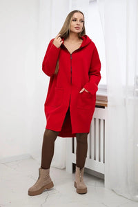 Insulated hoodie with a longer back 68653 / – Red цвет / color | Lexline Fashion