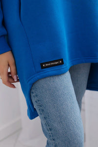 Insulated hoodie with longer back 9309 / – Blue cornflower цвет / color | Lexline Fashion
