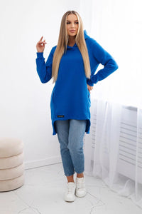 Insulated hoodie with longer back 9309 / – Blue cornflower цвет / color | Lexline Fashion