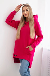 Insulated hoodie with longer back 9309 / – Fuchsia цвет / color | Lexline Fashion