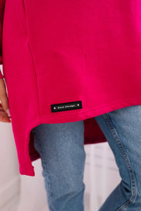 Insulated hoodie with longer back 9309 / – Fuchsia цвет / color | Lexline Fashion