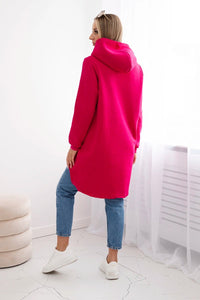 Insulated hoodie with longer back 9309 / – Fuchsia цвет / color | Lexline Fashion