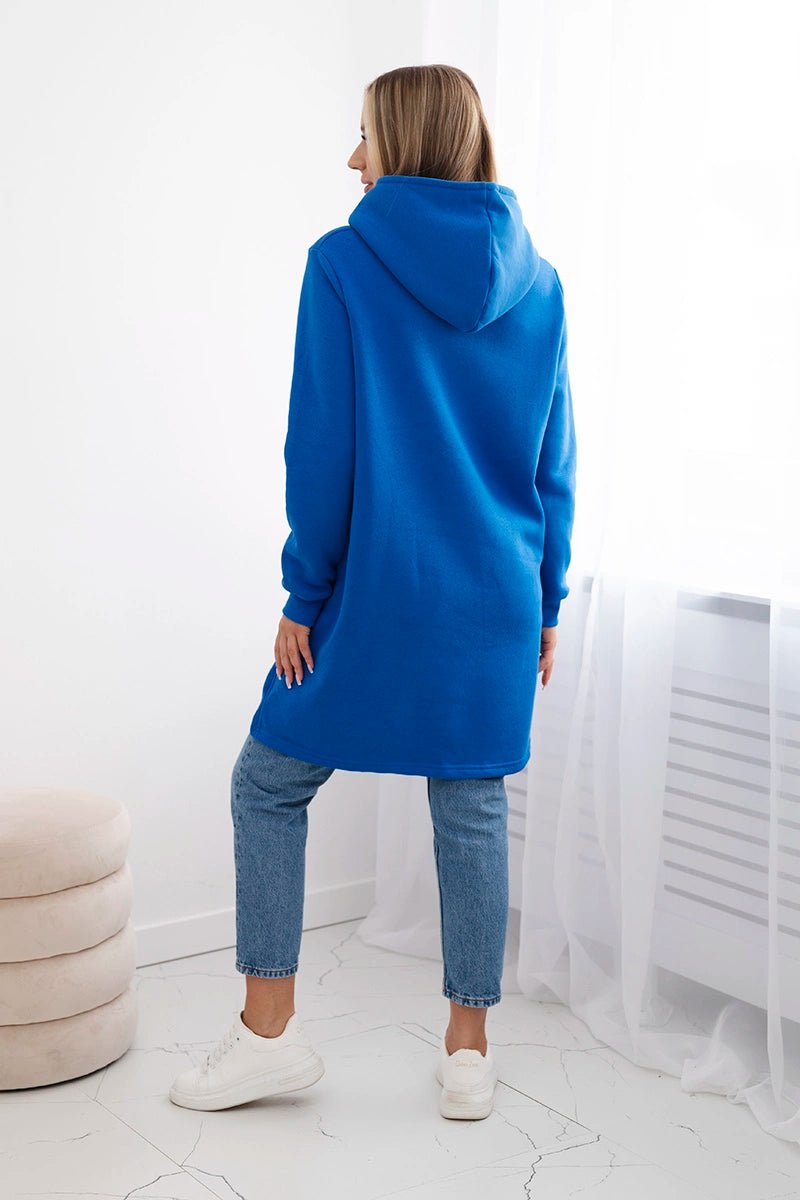 Insulated hoodie with longer back 9309 / – Jeans цвет / color | Lexline Fashion