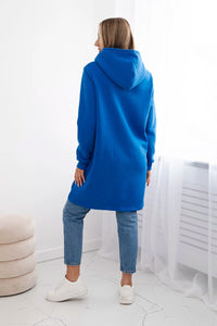 Insulated hoodie with longer back 9309 / – Jeans цвет / color | Lexline Fashion