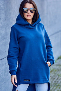 Insulated hoodie with longer back 9309 / – Jeans цвет / color | Lexline Fashion