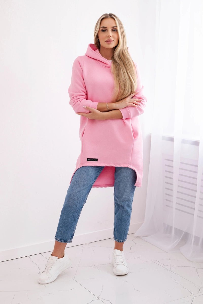 Insulated hoodie with longer back 9309 / – Light | Pink цвет / color | Lexline Fashion