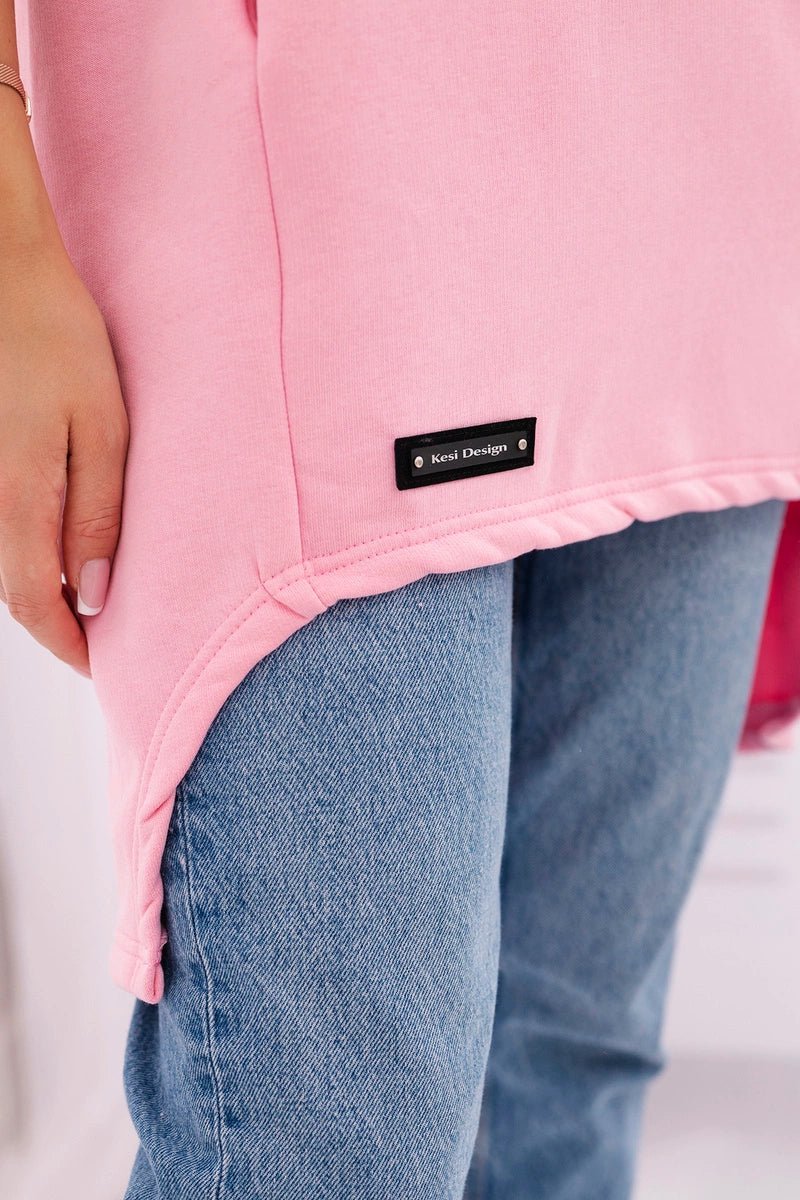Insulated hoodie with longer back 9309 / – Light | Pink цвет / color | Lexline Fashion
