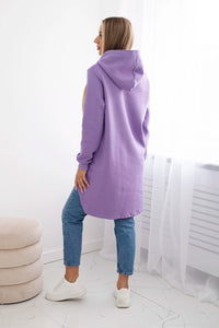 Insulated hoodie with longer back 9309 / – Purple цвет / color | Lexline Fashion