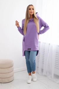 Insulated hoodie with longer back 9309 / – Purple цвет / color | Lexline Fashion