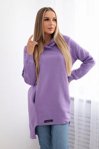 Insulated hoodie with longer back 9309 / – Purple цвет / color | Lexline Fashion