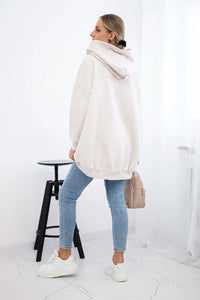Insulated hoodie with strawberry motif 9629 / – Beige цвет / color | Lexline Fashion