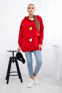 Insulated hoodie with strawberry motif 9629 / – Mocca цвет / color | Lexline Fashion