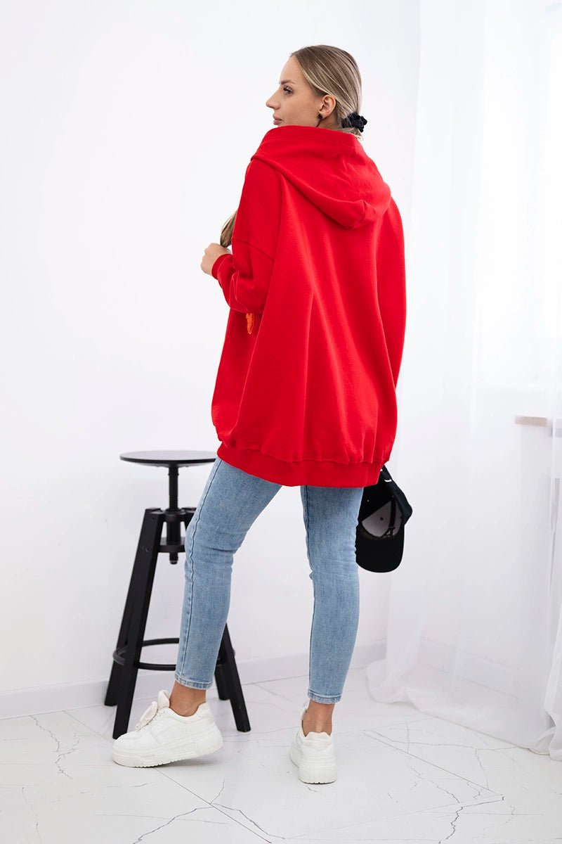 Insulated hoodie with strawberry motif 9629 / – Mocca цвет / color | Lexline Fashion