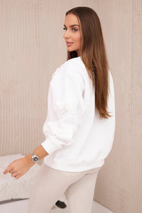 Insulated jumper with decorative bows 9796 / – Ecru цвет / color | Lexline Fashion
