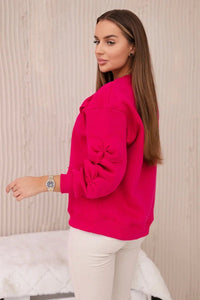 Insulated jumper with decorative bows 9796 / – Fuchsia цвет / color | Lexline Fashion
