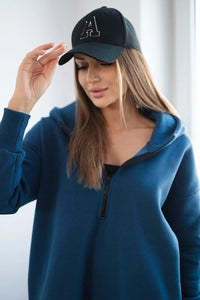 Insulated long hoodie with slits on the sides 9301 / – Jeans цвет / color | Lexline Fashion