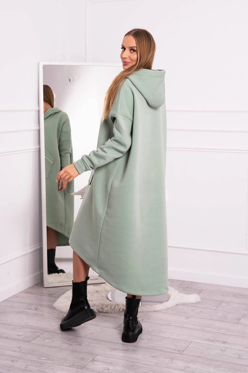 Insulated long sweatshirt with hood 9386 / – Blue cornflower цвет / color | Lexline Fashion