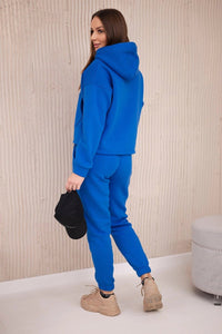 Insulated set with a hoodie tied at the bottom 68816 / – Blue cornflower цвет / color | Lexline Fashion