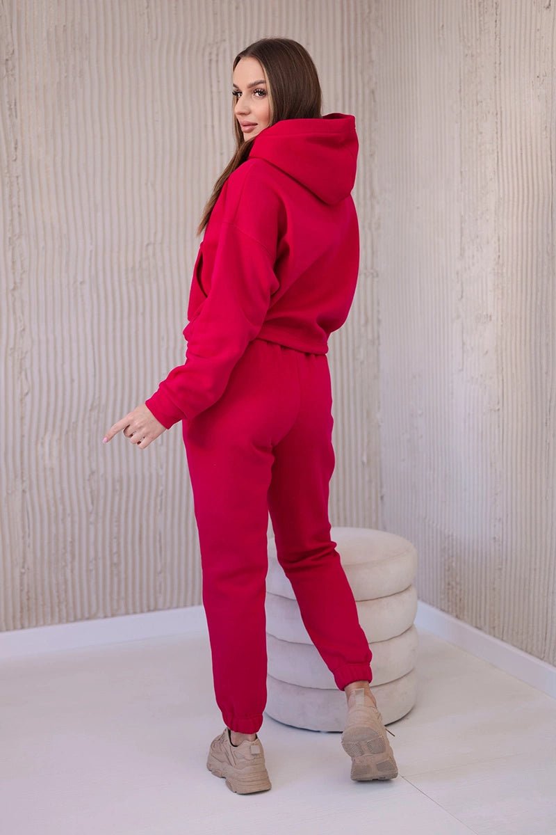 Insulated set with a hoodie tied at the bottom 68816 / – Fuchsia цвет / color | Lexline Fashion
