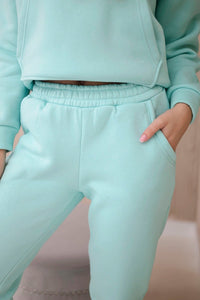 Insulated set with a hoodie tied at the bottom 68816 / – Mint цвет / color | Lexline Fashion