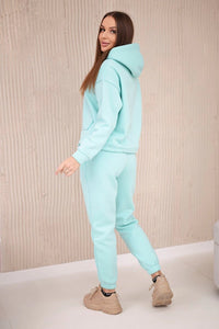 Insulated set with a hoodie tied at the bottom 68816 / – Mint цвет / color | Lexline Fashion